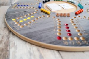 Grey Jackaro 8 Players board with original cards and marble stones
