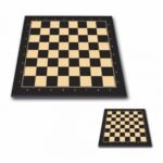 Large black wooden chess board 54 x 54 cm