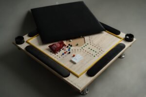 Black Jackaro Floor Table with Balot and Jackaro Board